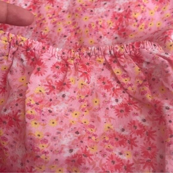 Something Navy Mini Floral One-Shoulder Linen & Cotton Dress Size M - Picture 10 of 11